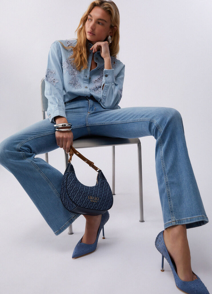 Vaqueros acampanados de talle alto denim Liu Jo - medium