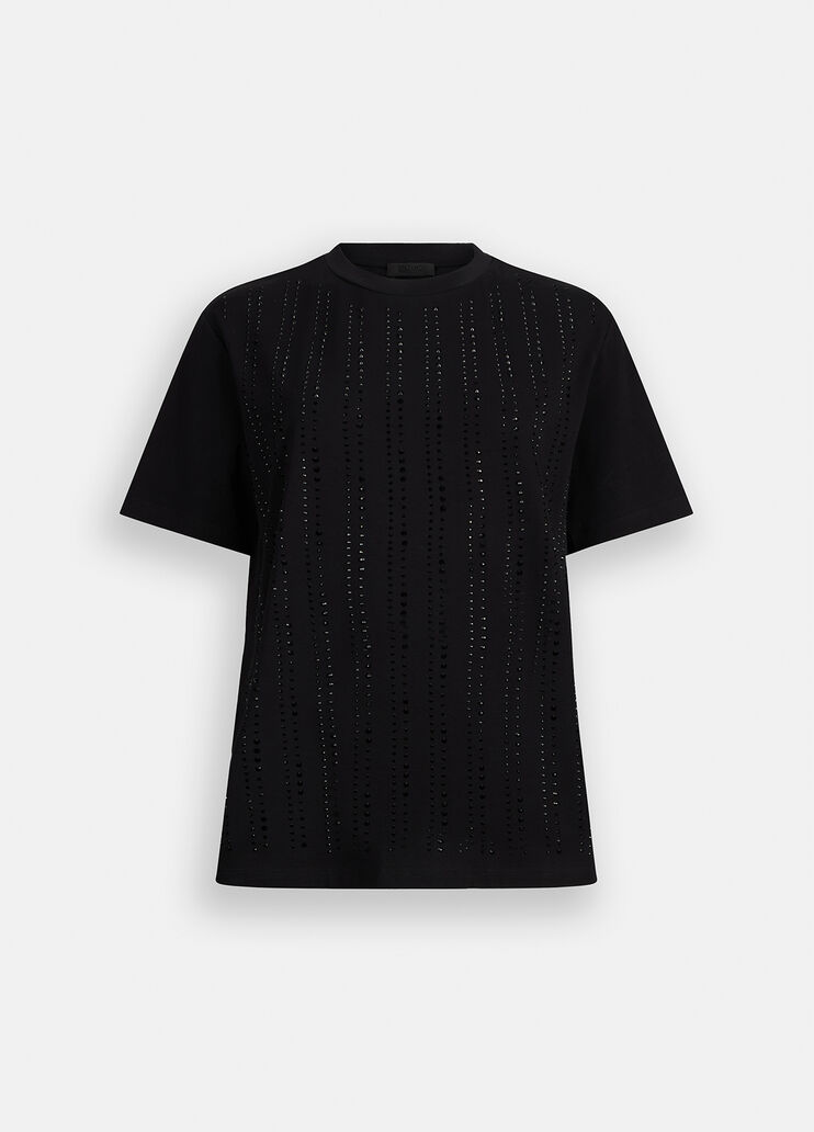 T-shirt with rhinestones black Liu Jo - large image number 6