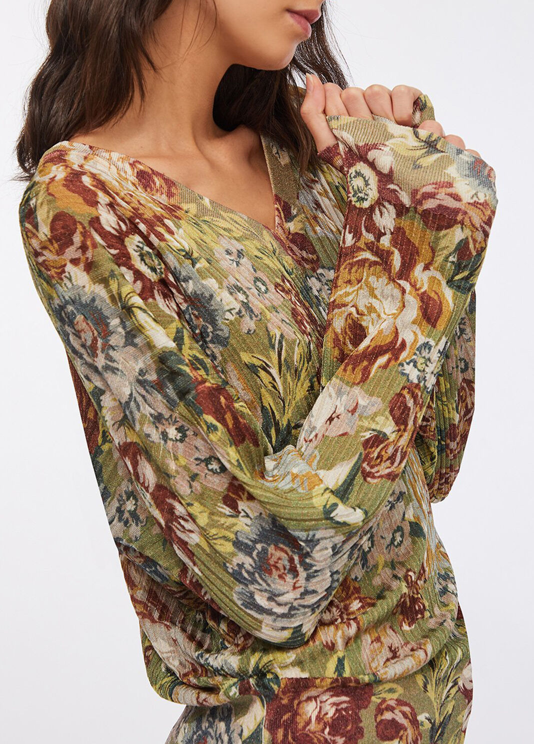 Pullover with V-neck sanderson print Liu Jo - large image number 2