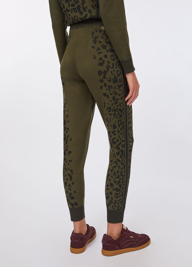 Animal-print trousers olive green Liu Jo - large image number 1