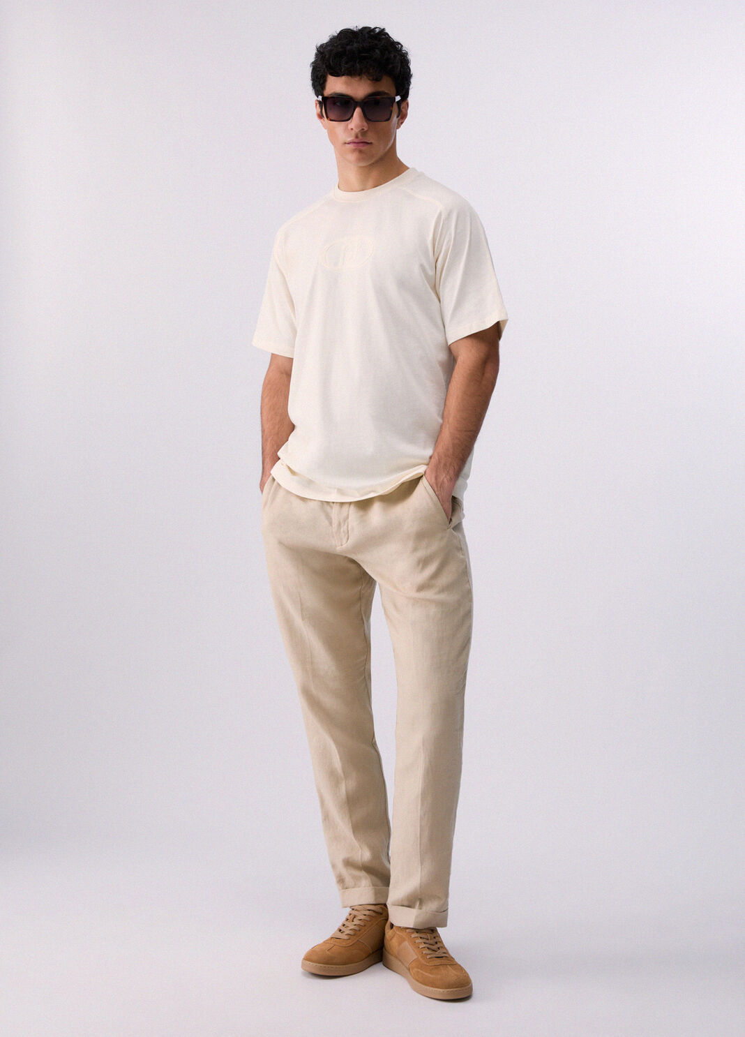 100% linen trouser beige Liu Jo - large image number 5