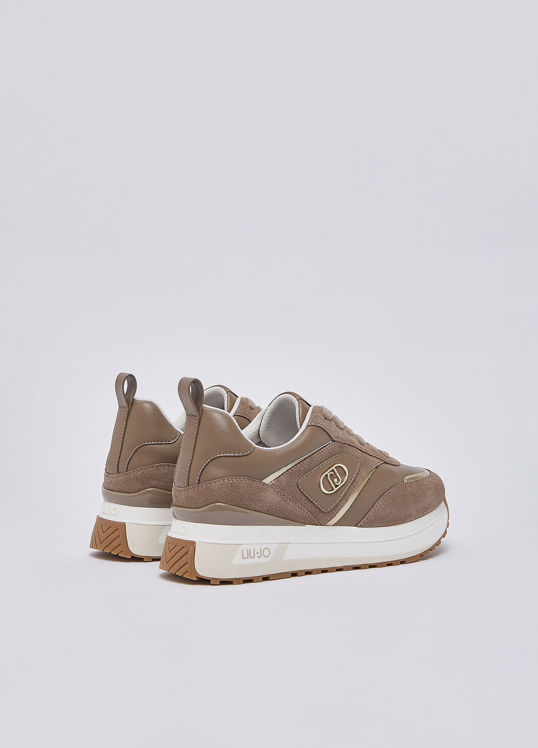 Sneakers plateforme en daim et cuir havane Liu Jo - large image number 2