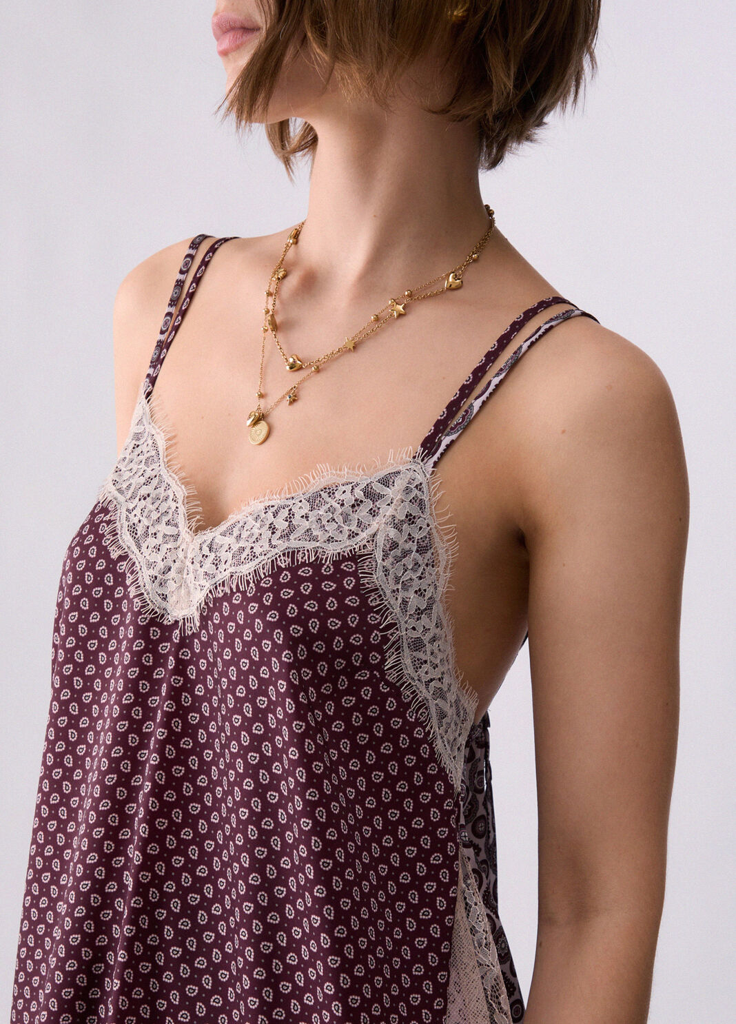 Top with lace details aubergine Liu Jo - large image number 4