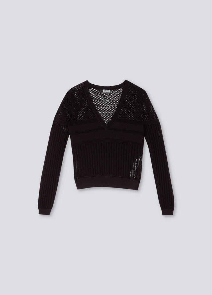V-neck jumper black Liu Jo - large image number 4