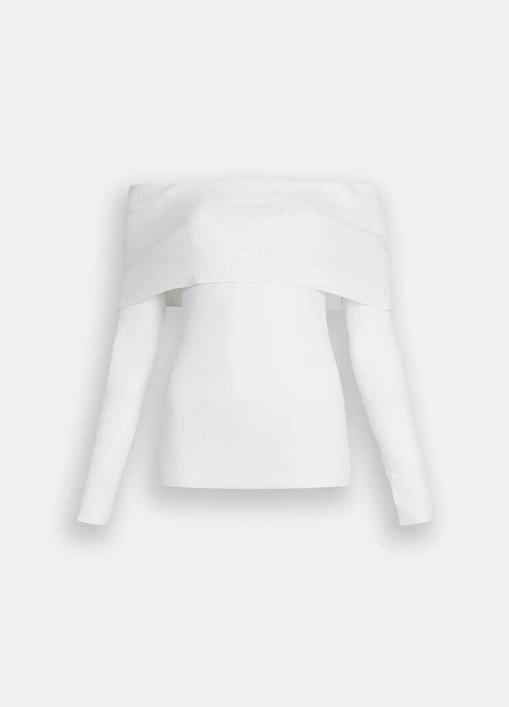 Off-the-shoulder jumper white wool Liu Jo - large image number 6
