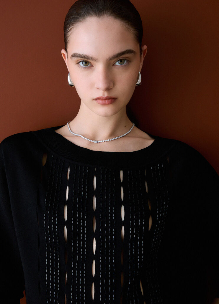 Maglia con cut-out ricamati nero Liu Jo - medium
