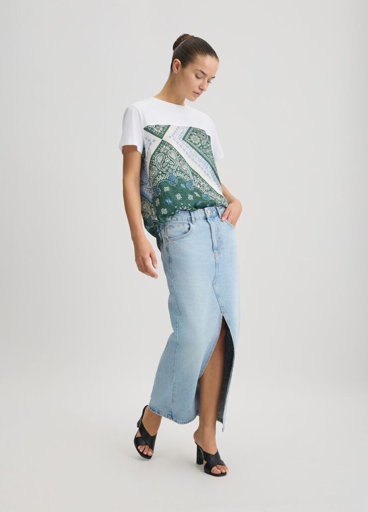 T-shirt with print white/blue cashmere Liu Jo - medium T-shirt with print white/blue cashmere Liu Jo - medium