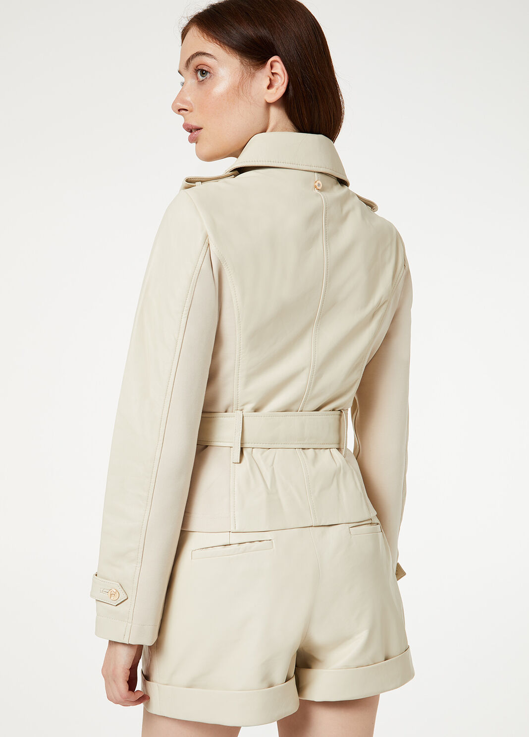 Gabardina corta de piel Gris hielo Liu Jo - large image number 1