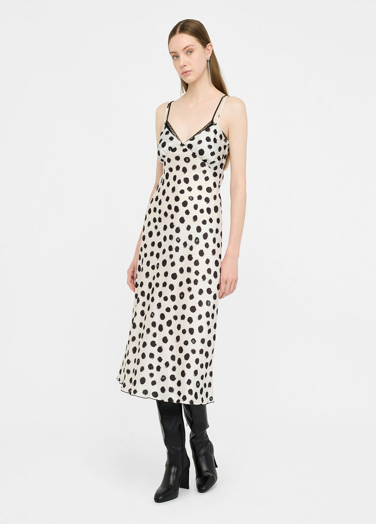 Abito lungo a pois bianco a pois Liu Jo - large image number 3 Abito lungo a pois bianco a pois Liu Jo - large image number 3