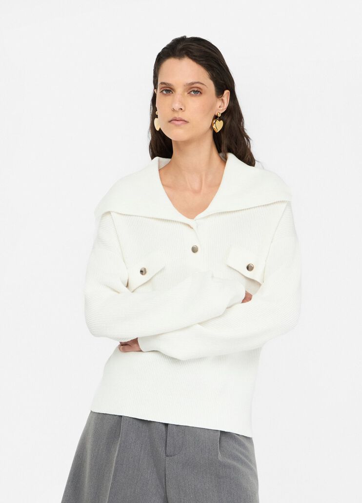 Jumper with maxi-neck white wool Liu Jo - large image number 0 Jumper with maxi-neck white wool Liu Jo - large image number 0