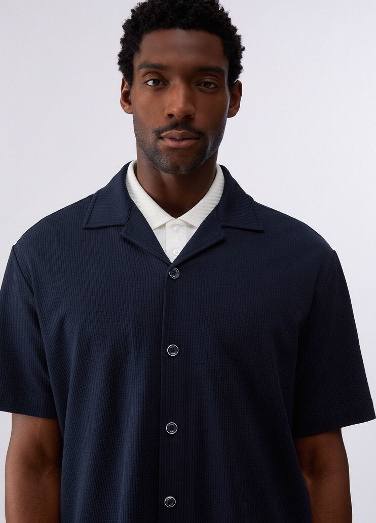 Seersucker-Hemd Dunkelblau Liu Jo - medium