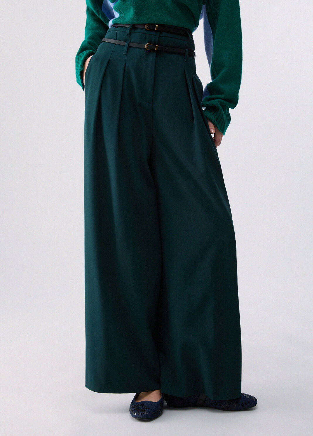 Flannel Flare Pants green Liu Jo - large image number 0
