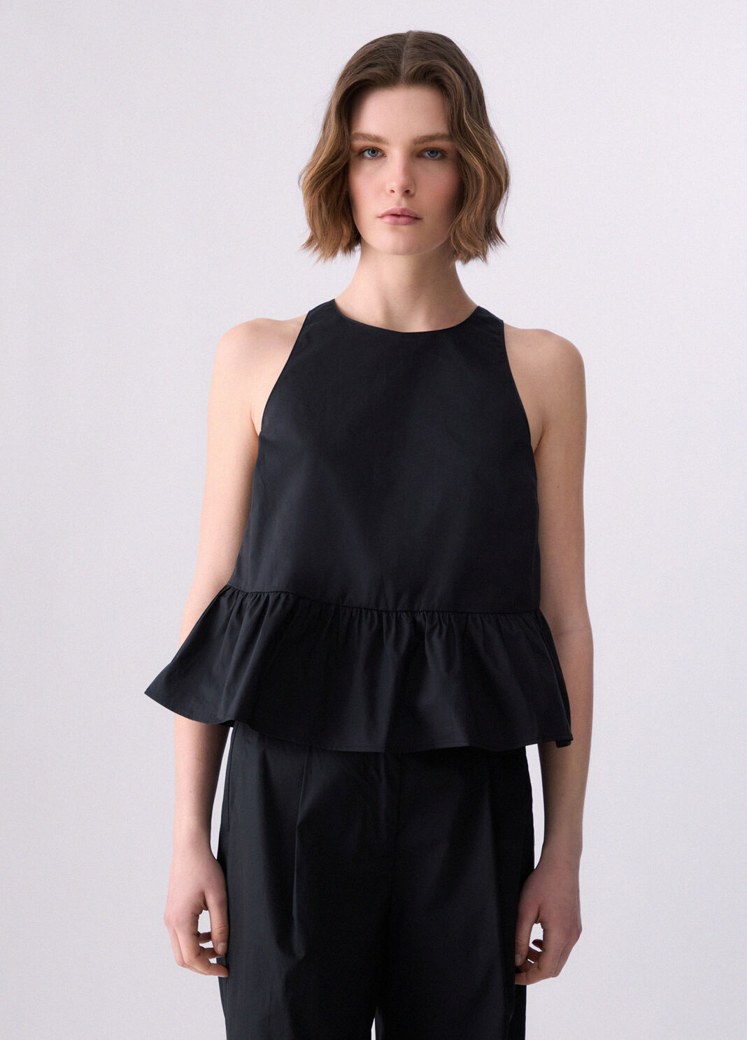 Poplin top with bow black Liu Jo - large image number 0