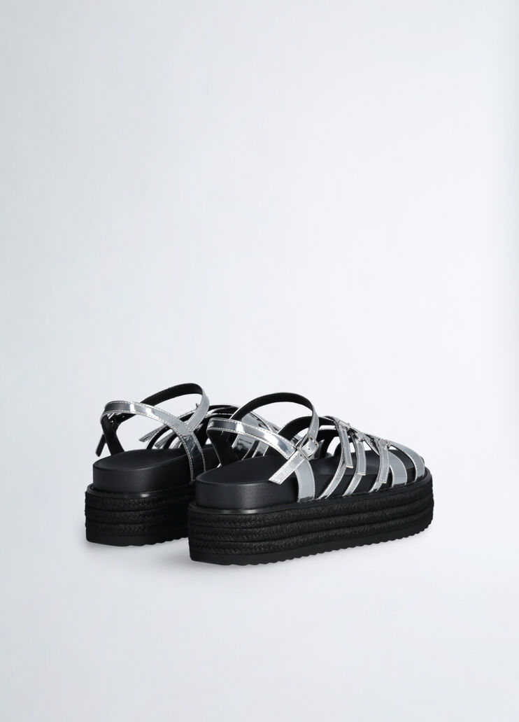 Sandalias de plataforma con efecto espejo plata Liu Jo - medium