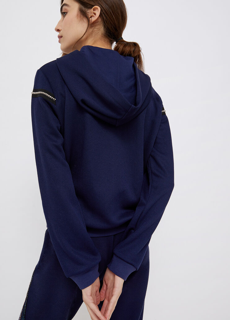 Sweatshirt with zip and hood blue Liu Jo - large image number 1