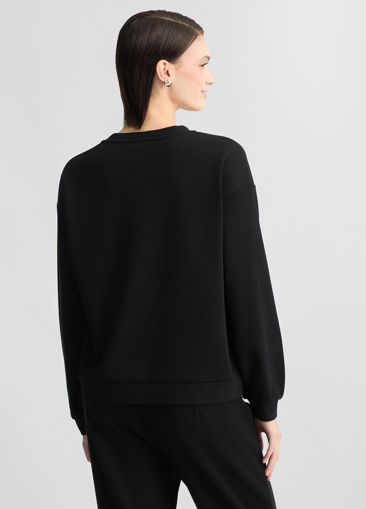 Sweatshirt with rhinestones black Liu Jo - large image number 1 Sweatshirt with rhinestones black Liu Jo - large image number 1