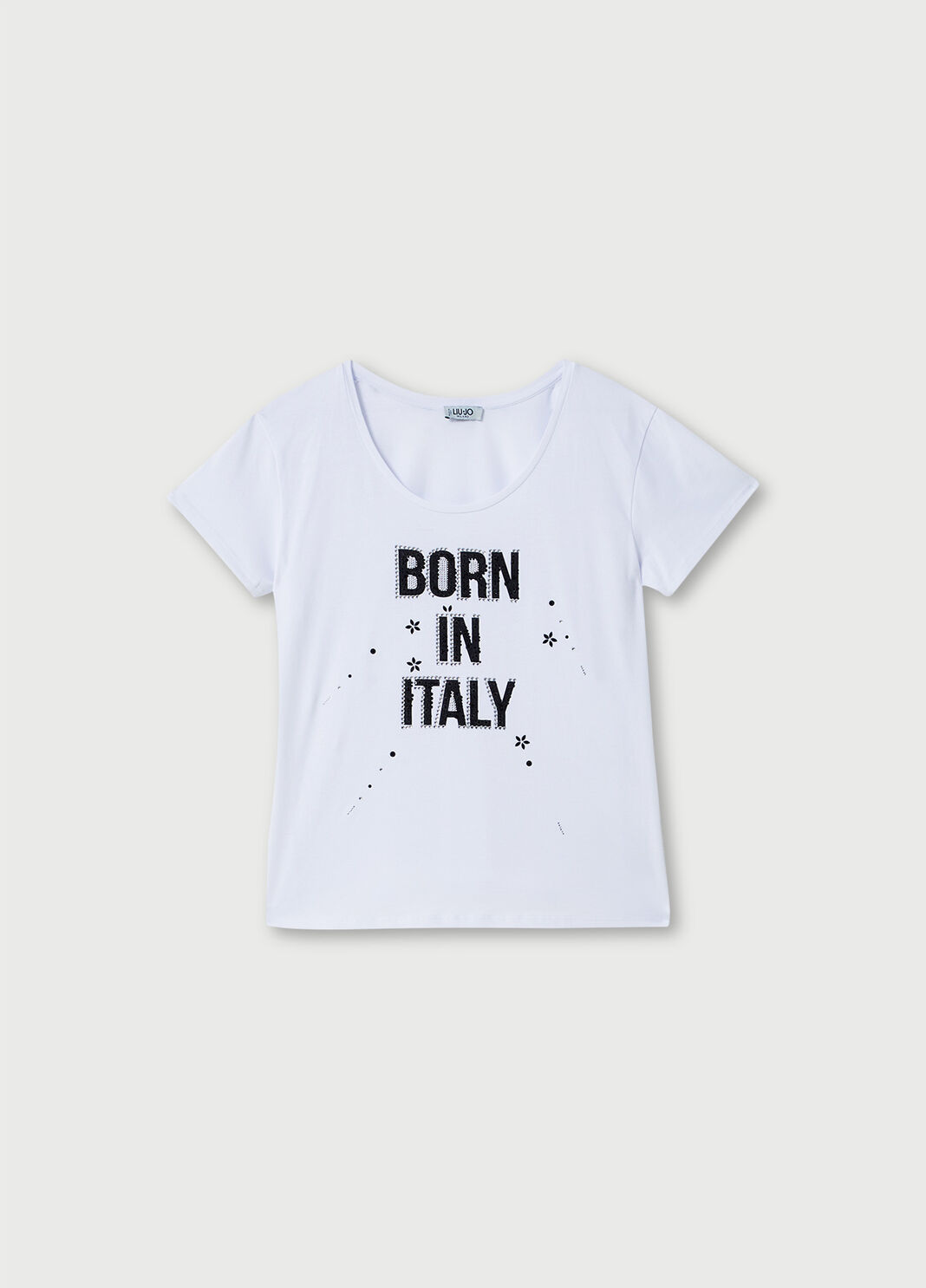 T-shirt with precious stones Black Liu Jo - large image number 4