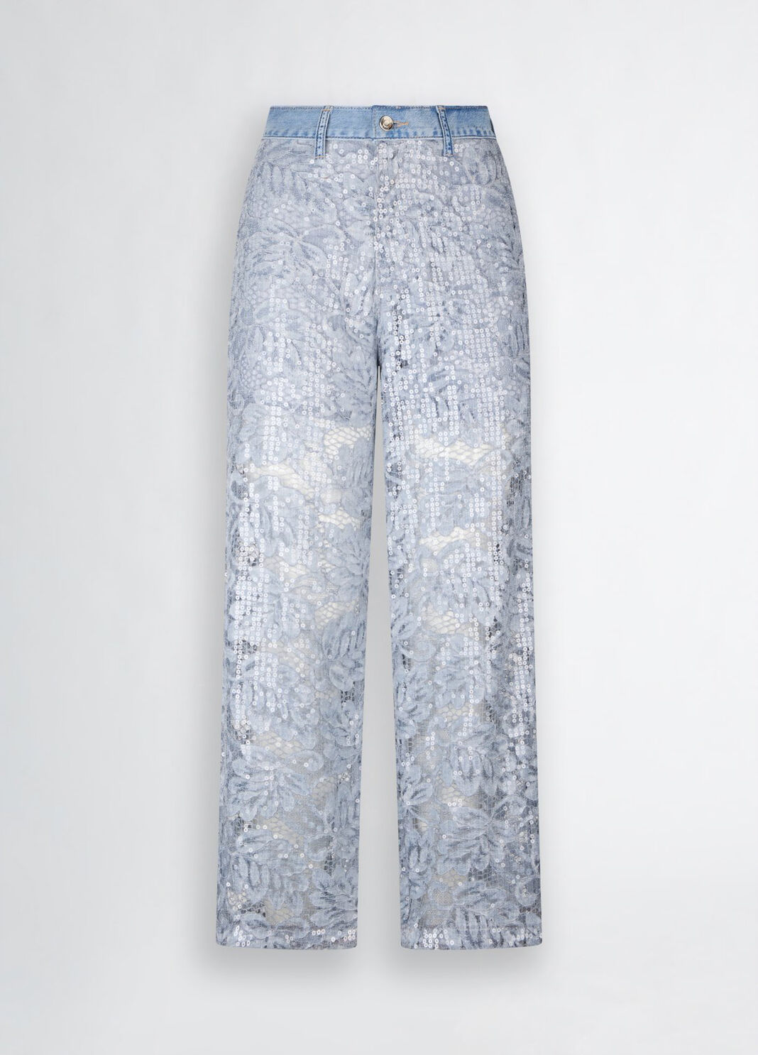 Flare-Hose aus Spitze Helles Denimblau Liu Jo - large image number 4