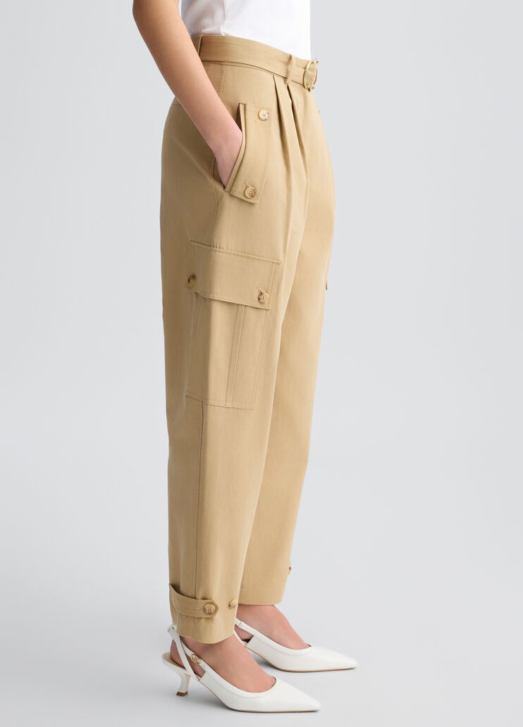Cropped cargo trousers beige Liu Jo - large image number 3 Cropped cargo trousers beige Liu Jo - large image number 3