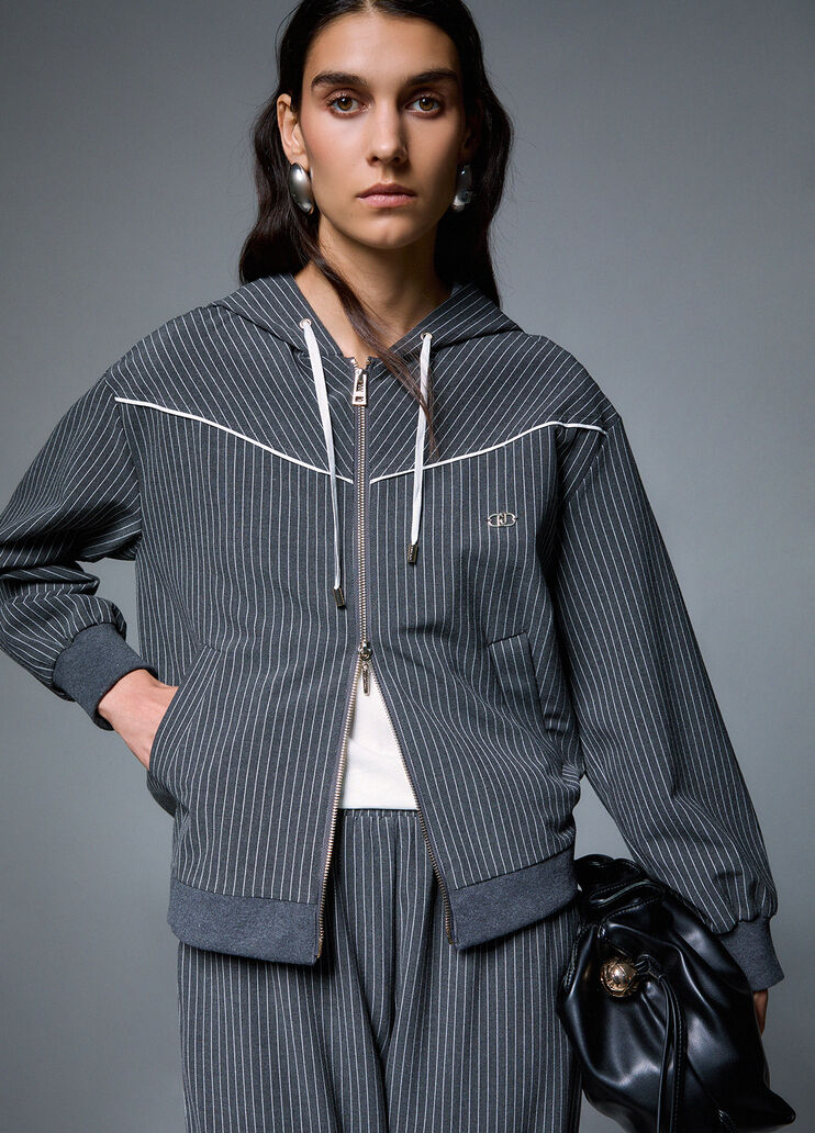 Hoodie with Lace Detailing grey Liu Jo - medium