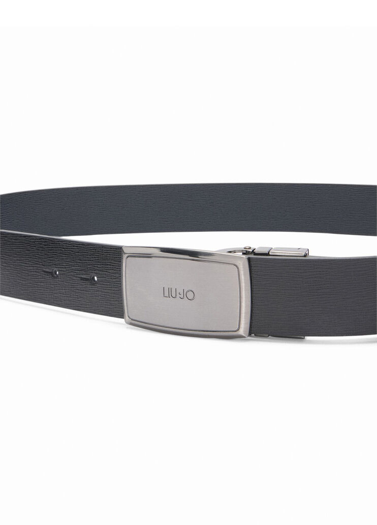 Cinturón de piel con hebilla con logotipo negro Liu Jo - large image number 5