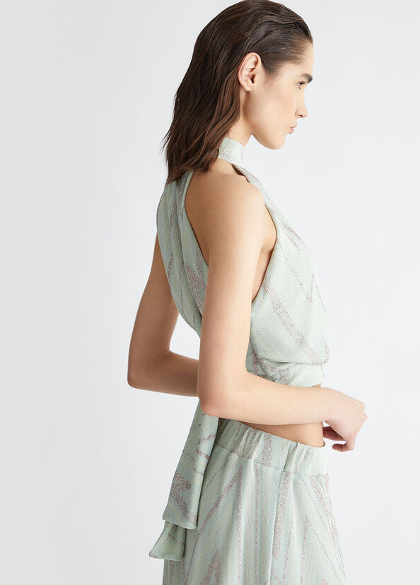 Chevron-Top mit Schleife Farbe Minze | Liu Jo