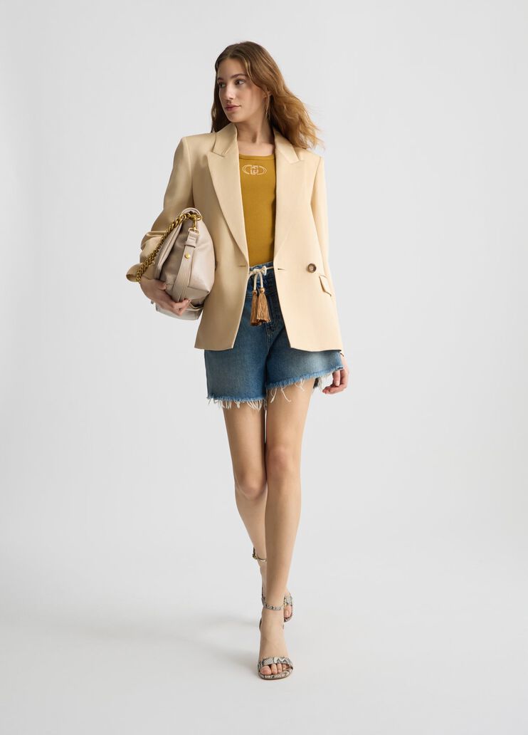 Double-breasted beige blazer light beige Liu Jo - medium Double-breasted beige blazer light beige Liu Jo - medium