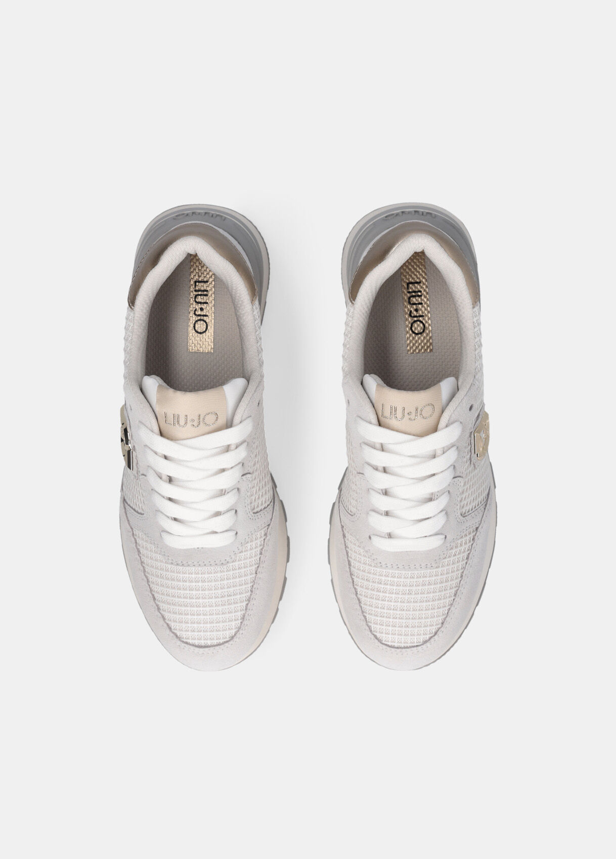 Suede and mesh sneakers colour white | Liu Jo