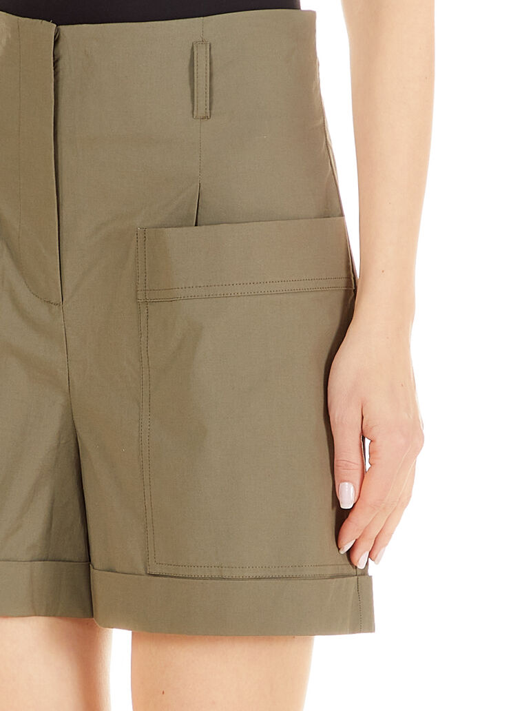 Stretch satin shorts military green Liu Jo - large image number 2