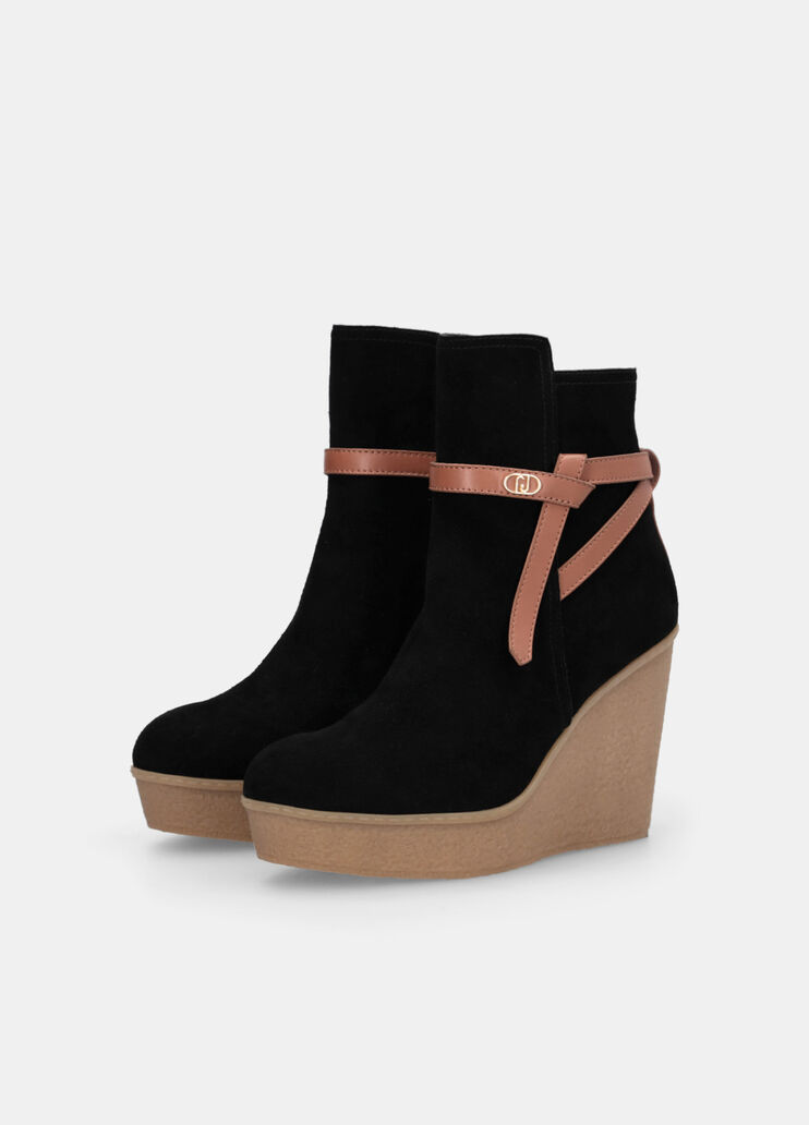 Suede ankle boots with wedge black Liu Jo - large image number 2
