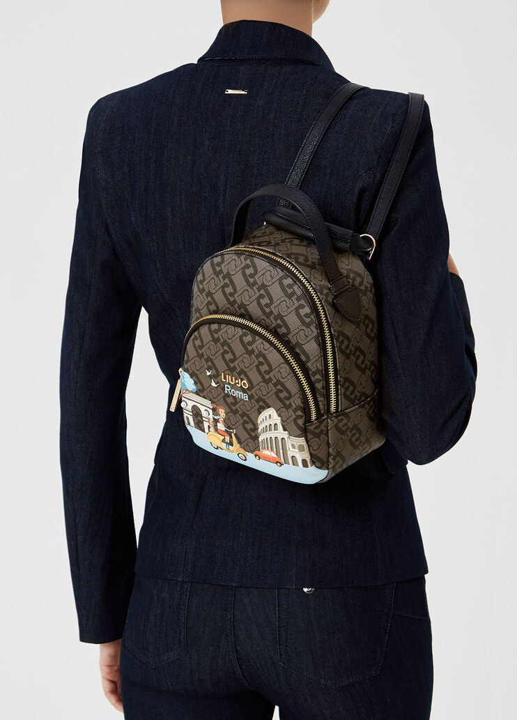Mochila con ciudad Marrón Liu Jo - large image number 1