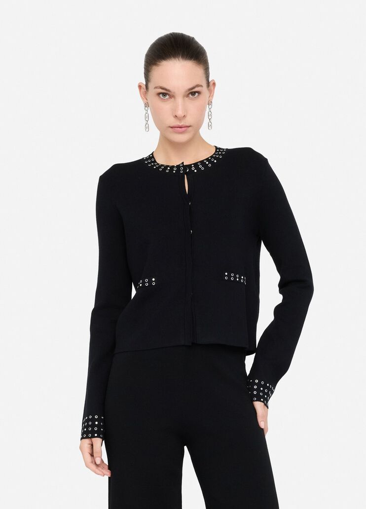 Strickjacke mit Strass Schwarz Liu Jo - medium Strickjacke mit Strass Schwarz Liu Jo - medium