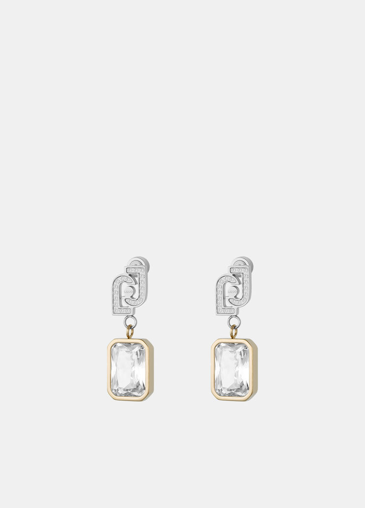 Glass crystal earrings silver and gold Liu Jo - medium Glass crystal earrings silver and gold Liu Jo - medium