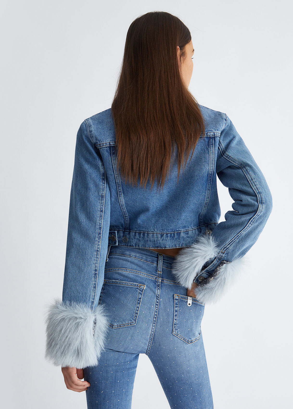 Women Loose Fit Winter Denim Coat Fur Collar With Big Pockets Short Jeans  Jacket | eBay