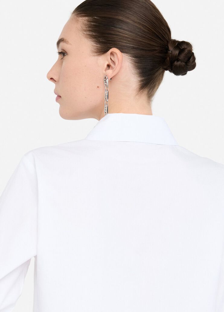 Hemd aus Popeline mit Strass Weiß Liu Jo - large image number 4 Hemd aus Popeline mit Strass Weiß Liu Jo - large image number 4