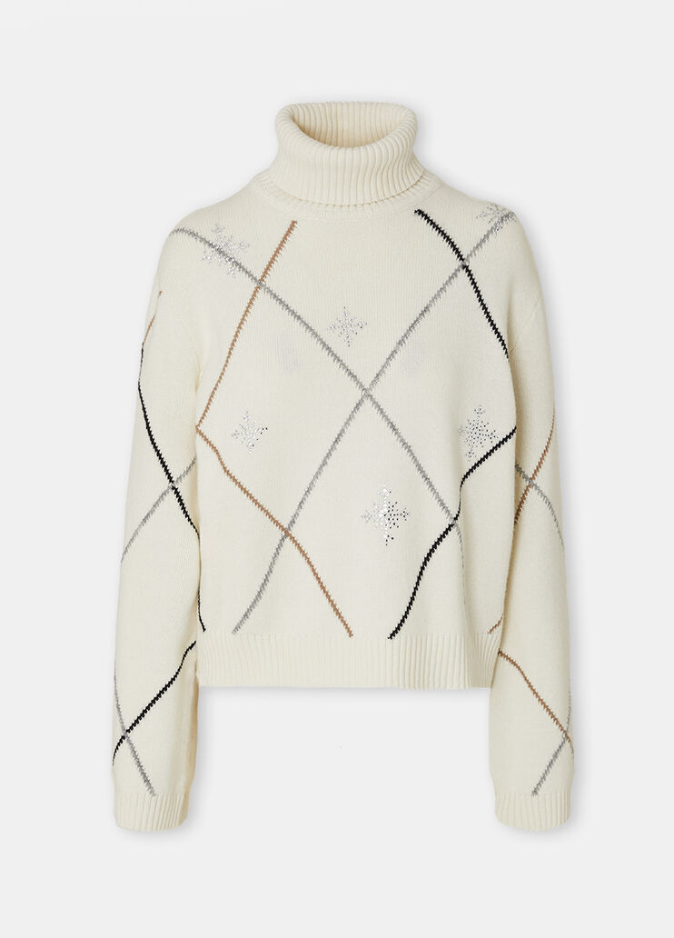 Dolcevita jacquard con strass bianco Liu Jo - large image number 6