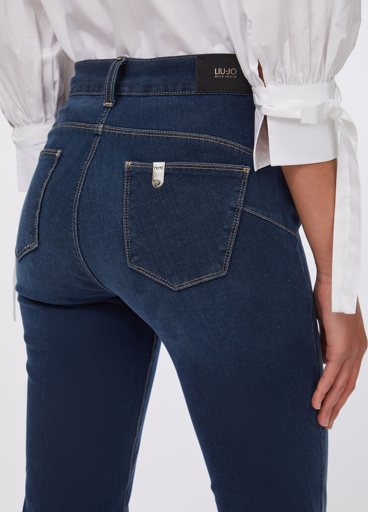 Джинсы с легким клёшем ниже колена Amazing Fit синий деним Liu Jo - large image number 3
