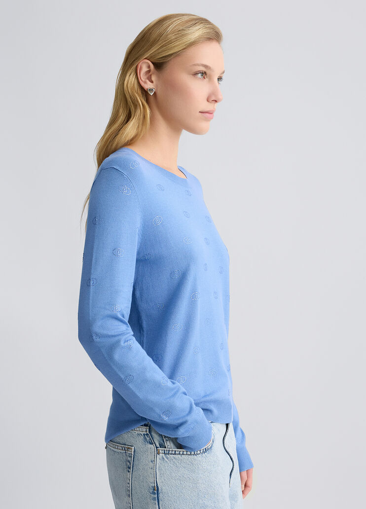 Top with logo and gemstones bright blue Liu Jo - large image number 3 Top with logo and gemstones bright blue Liu Jo - large image number 3