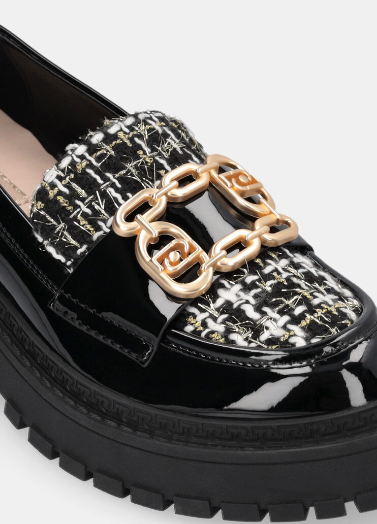Loafers with bouclé insert black Liu Jo - medium