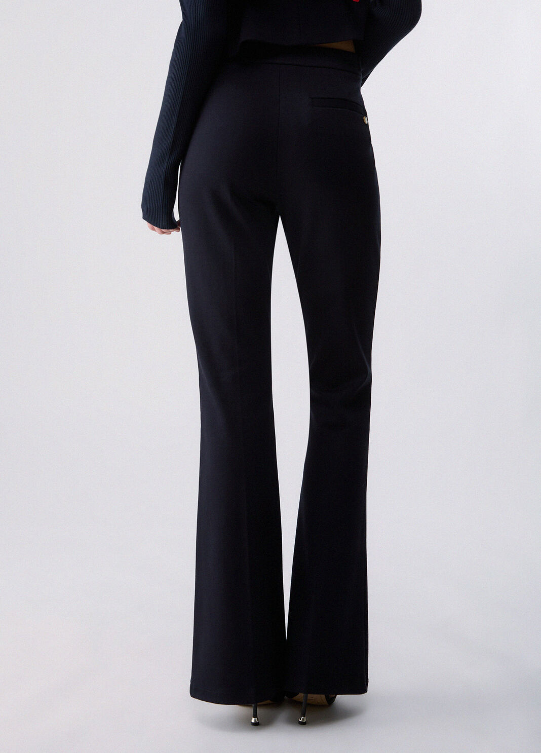 Flare pants in punto milano dark blue Liu Jo - large image number 1
