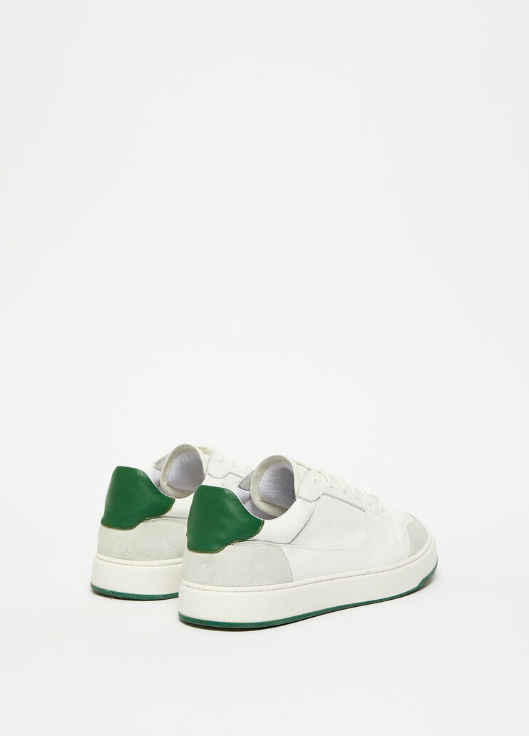 Sneakers en cuir blanc et vert Liu Jo - large image number 1