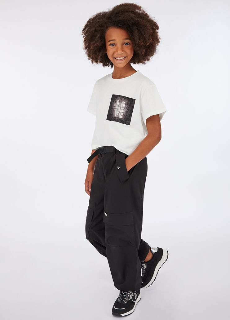Pantalon ample en tissu technique noir Liu Jo - medium Pantalon ample en tissu technique noir Liu Jo - medium