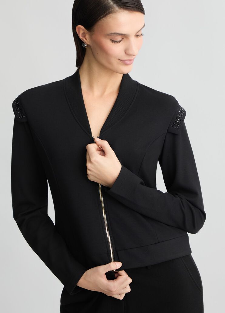 Jumper with zip black/gemstones Liu Jo - medium Jumper with zip black/gemstones Liu Jo - medium