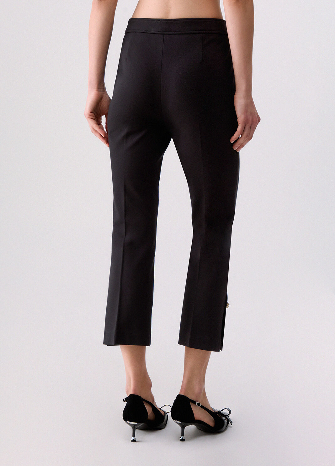 Pantalon flare en flanelle noir Liu Jo - large image number 1