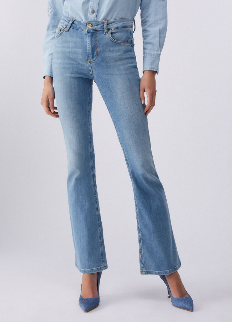 Jean évasé à taille haute denim Liu Jo - large image number 0