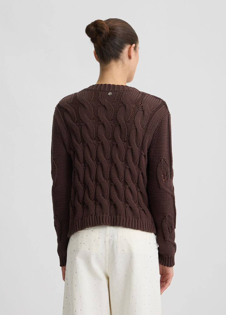 Cardigan with gemstones brown Liu Jo - large image number 1 Cardigan with gemstones brown Liu Jo - large image number 1