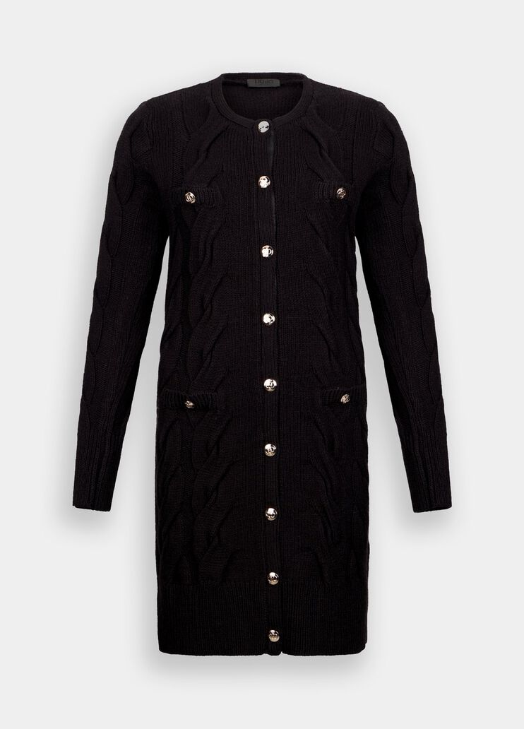 Cable knit wool dress black Liu Jo - large image number 6