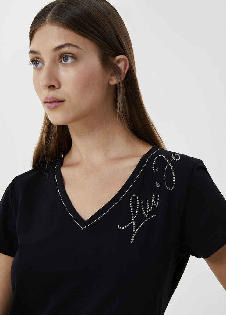 T-shirt with logo Black Liu Jo - large image number 2