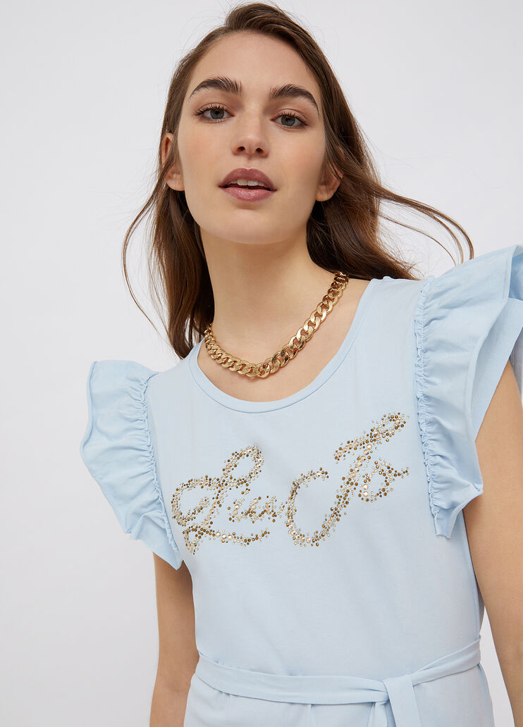 Длинное экологичное платье светло-голубой Liu Jo - large image number 2