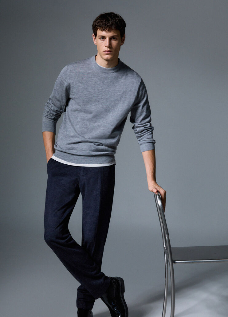 Beaver Wool Blend Trousers dark blue Liu Jo - medium